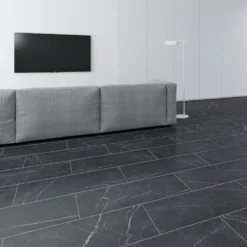 FAUS Black Marble - Industry Tile 8mm Laminate Flooring (217071)