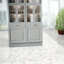 Liberty Floors Carrara Marble - Lustre Stone 8mm High Gloss Laminate Flooring (223773) -Cheap Plankora Store carrara marble lustre stone 8mm high gloss laminate flooring 223773 p90003 207838 image