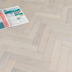 Liberty Floors Ivory White Oak - Herringbone Parquet 14mm Engineered Real Wood Flooring (219387) -Cheap Plankora Store ivory white oak herringbone parquet 14mm engineered real wood flooring 219387 p85835 201396 image