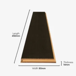 Liberty Floors Midnight Black Oak - Herringbone Parquet 14mm Engineered Real Wood Flooring (223765) -Cheap Plankora Store midnight black oak herringbone parquet 14mm engineered real wood flooring 223765 p89995 232190 image
