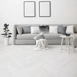 Liberty Floors Misty White Oak - Lifestyle SPC Herringbone 5.5mm Rigid Core Vinyl Flooring (275821)