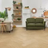 Liberty Floors Prime Oak - Lifestyle SPC Herringbone 5.5mm Rigid Core Vinyl Flooring (307818)