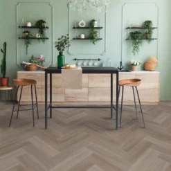 Liberty Floors Weathered Oak - Lifestyle SPC Herringbone 5.5mm Rigid Core Vinyl Flooring (275824)